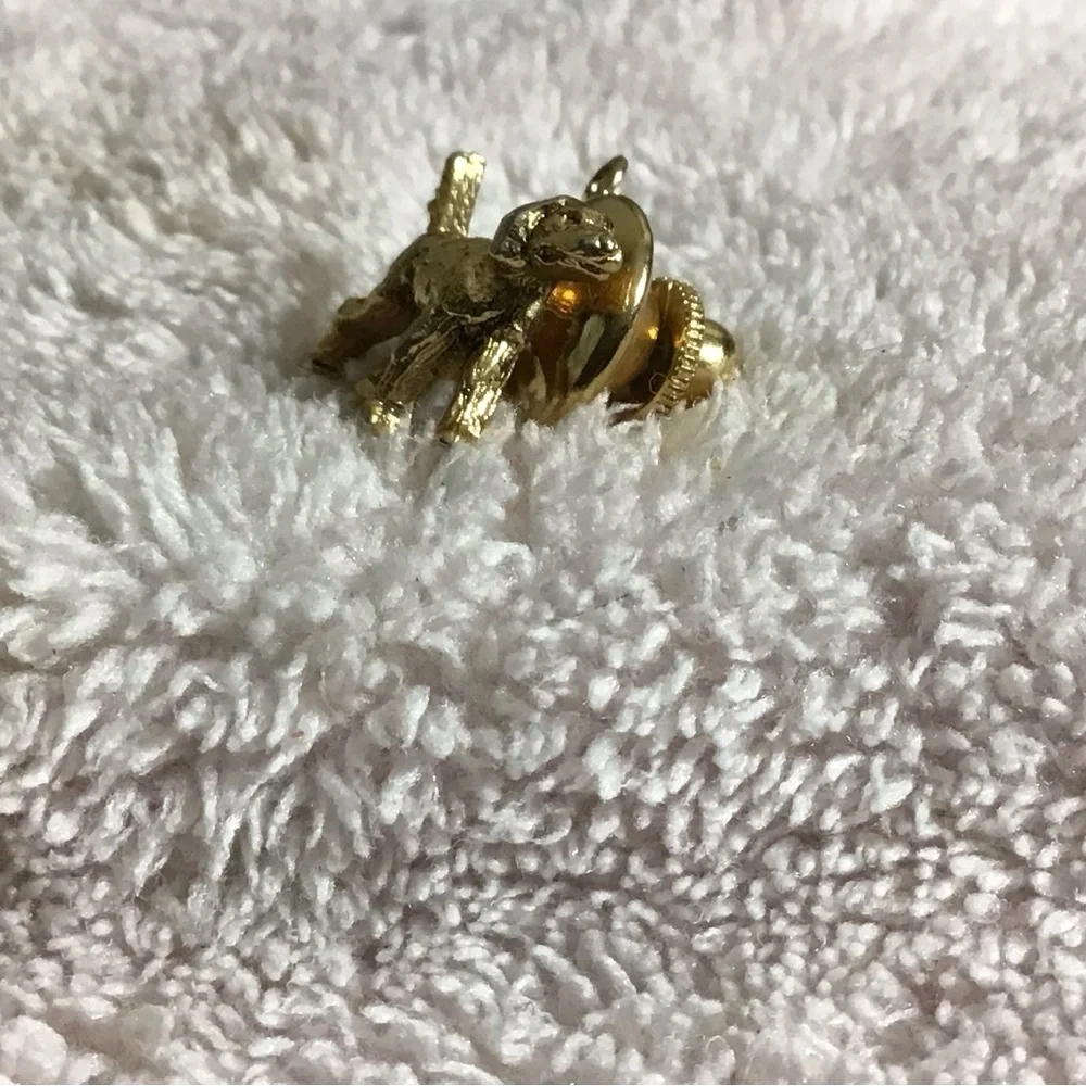 Gold Dog Charm Pendant for Small Pets